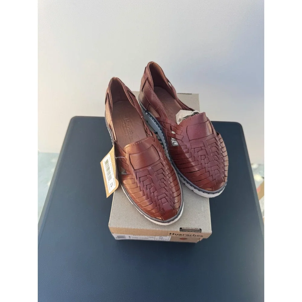 BearPaw Brown Woven Huarache Flats